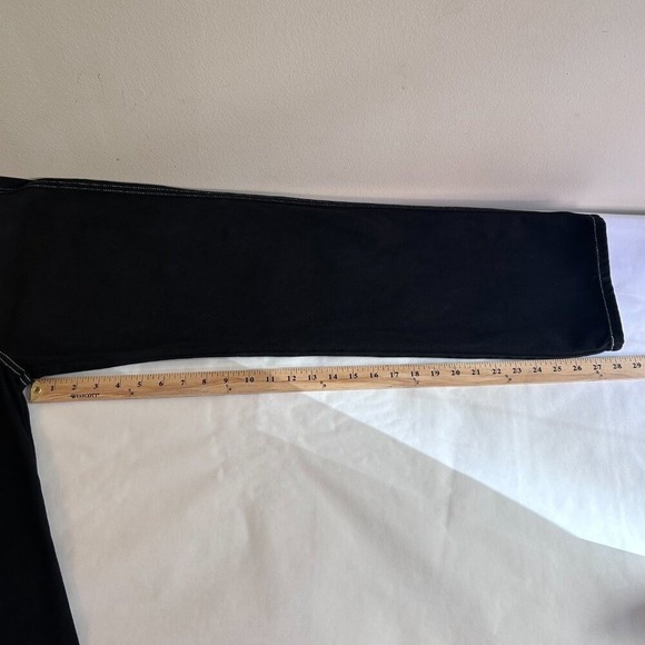 Reformation Cowboy High Rise Straight Jeans Womens 28 Black Contrast Stitch - Picture 8 of 9